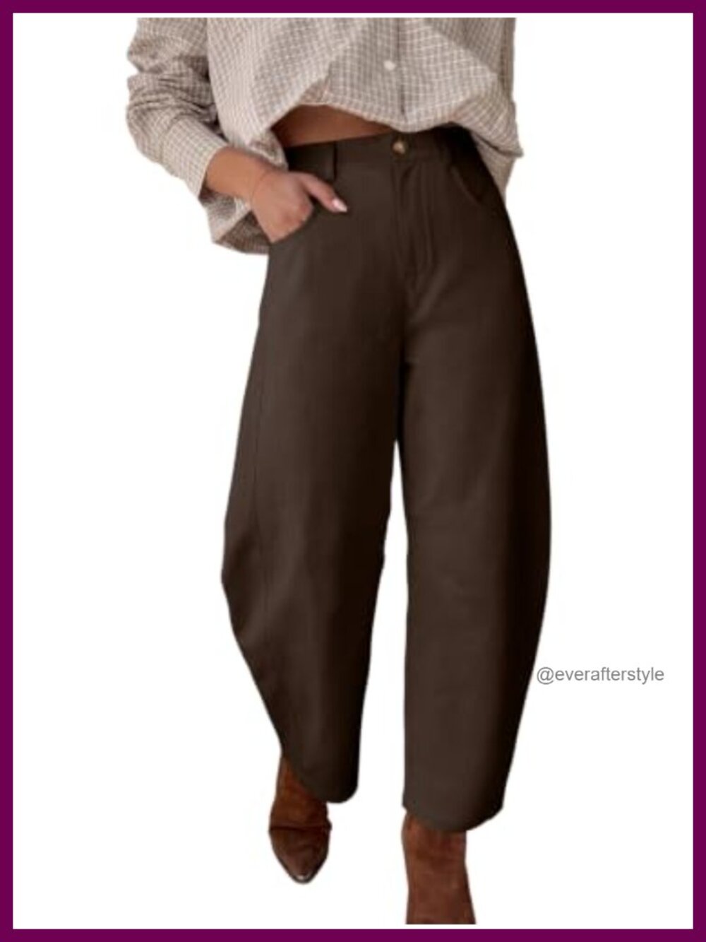 Barrel Baggy Wide Leg Cropped Casual Trousers